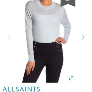 🎈ALL SAINTS Lotus Cashmere Crop Sweater Blue S